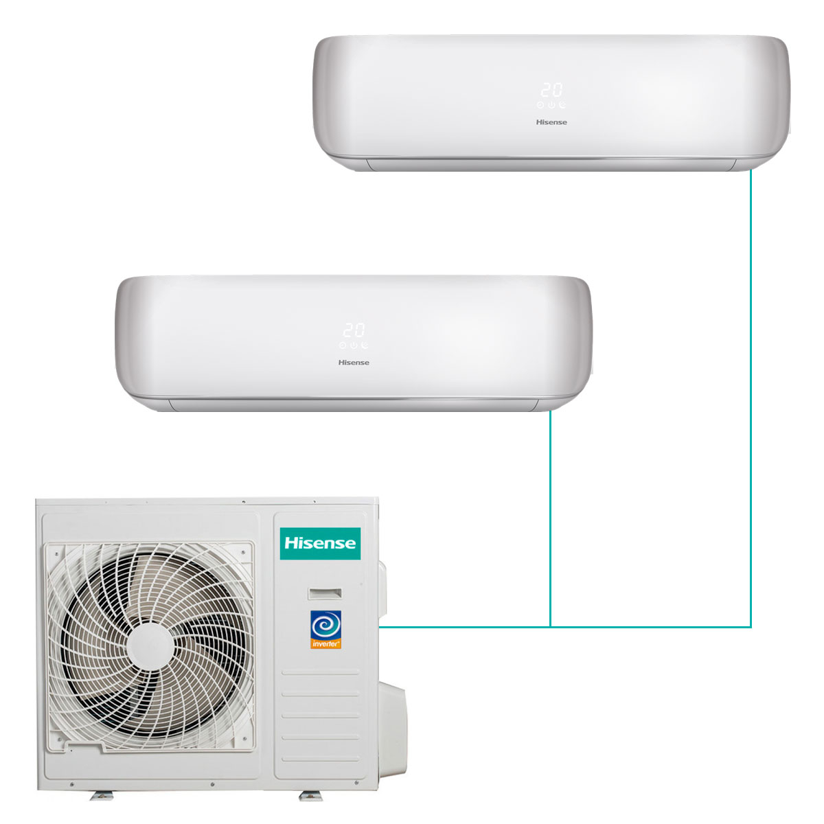 Мульти сплит-система Hisense на 2 комнаты AMS-09UW4RVETG00 х 2 / AMW2-14U4RGC