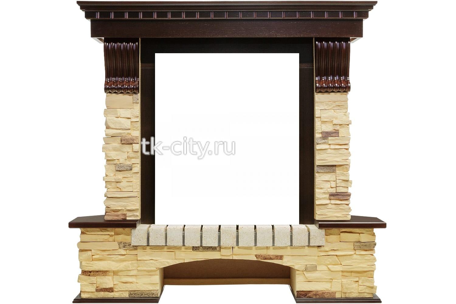 Каминокомплект Dimplex Pierre Luxe угловой - Темный дуб / Сланец (Высота 1050мм) с очагом Flagstaff