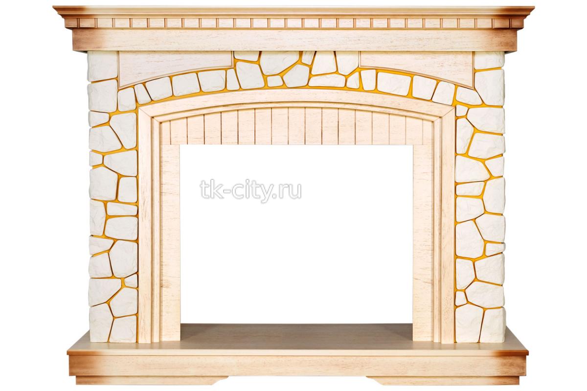 Каминокомплект Royal Flame Glasgow - Слоновая кость с патиной с очагом Jupiter FX New