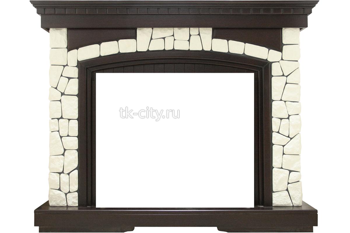 Каминокомплект Royal Flame Glasgow - Темный дуб / Белый (Высота 1100мм) с очагом Jupiter FX New