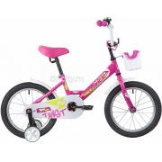 Детский велосипед Novatrack Twist 16 (2020) с корзиной Розовый