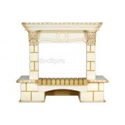 Портал Royal Flame Pierre Luxe угловой - Шампань / Слоновая кость с патиной